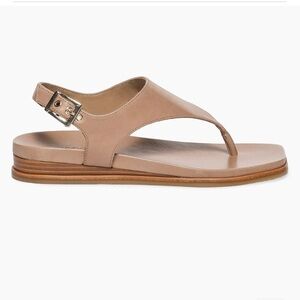 Bernardo Concord Leather Wedge Sandals Size 8.5 In Birch